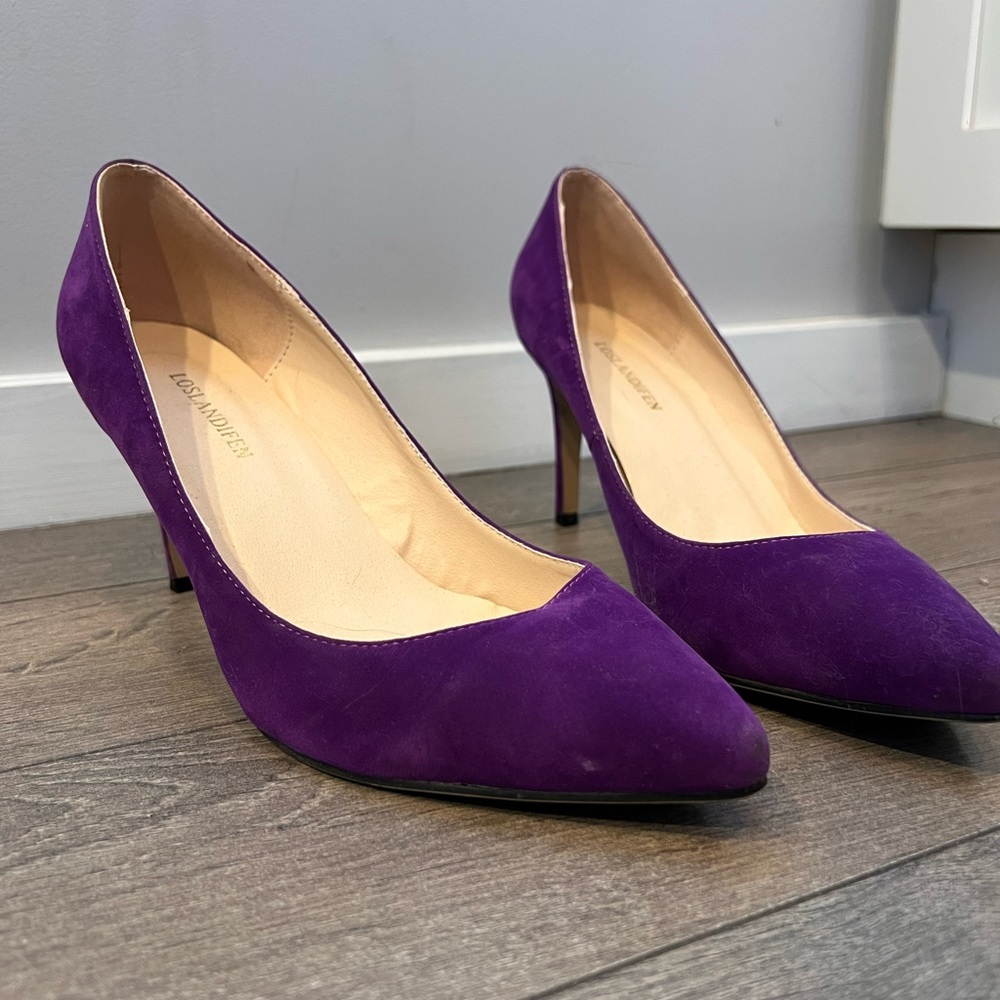 LOSLANDIFEN 2.5 inch purple heels